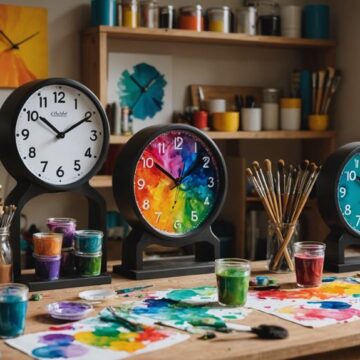 diy fluid art clocks