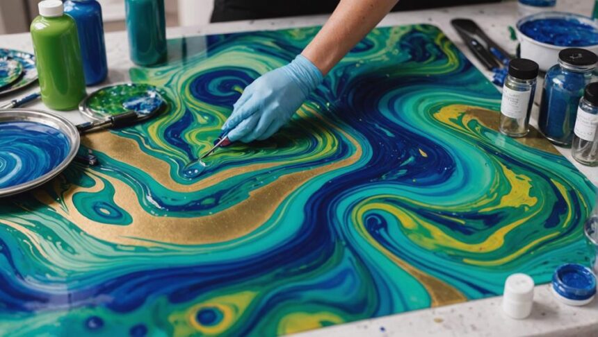 fluid art table top techniques