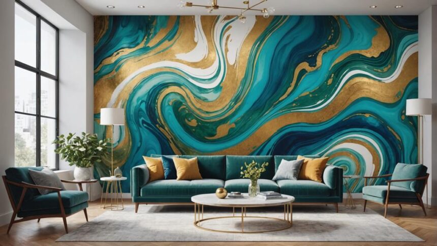 large scale fluid art murals