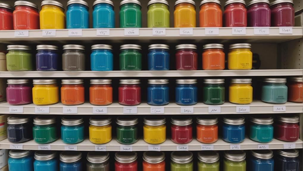 properly organizing paint containers