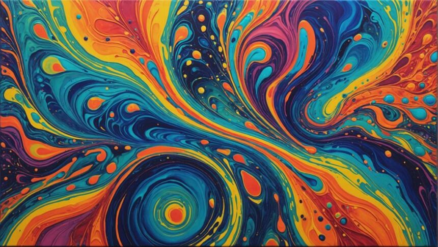 rainbow effect in acrylic painting