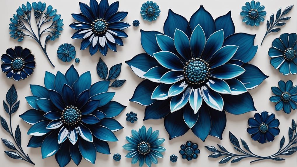 blue resin flower art