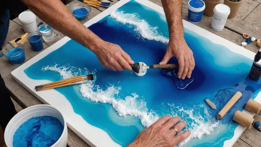 creating beach resin art