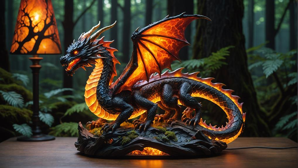 dragon shaped resin lamp