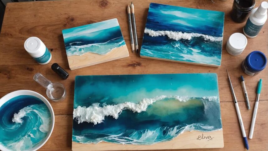 ocean resin art tutorial