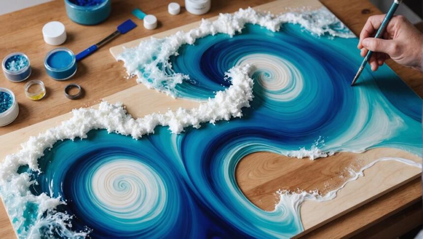 resin art tutorial waves