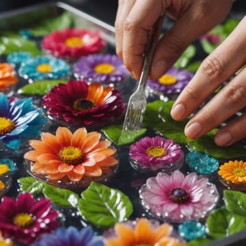 resin art with flowers