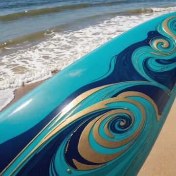 resin surfboard art creation