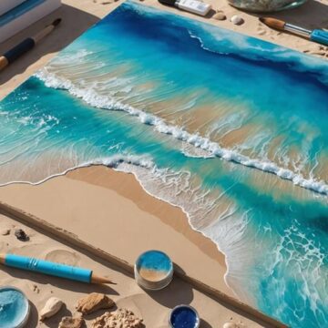 step by step resin beach art