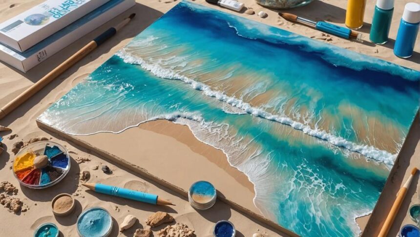 step by step resin beach art