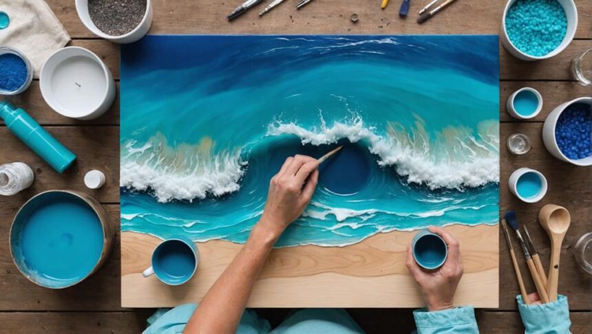 stunning beach ocean resin art