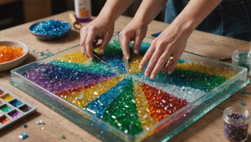 stunning crushed glass art