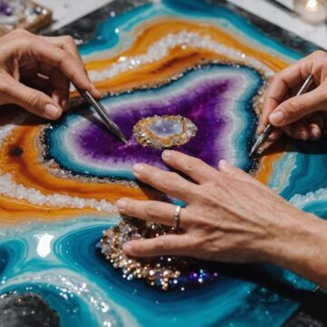 stunning geode resin art