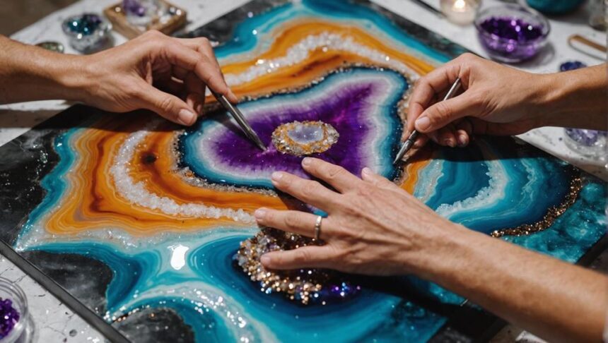 stunning geode resin art