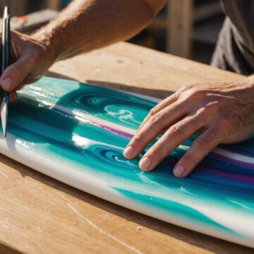 stunning surfboard resin art