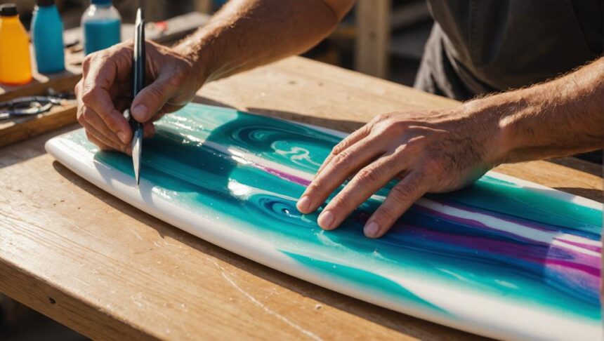 stunning surfboard resin art