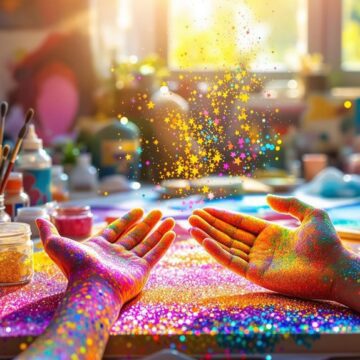 create sparkly glitter art