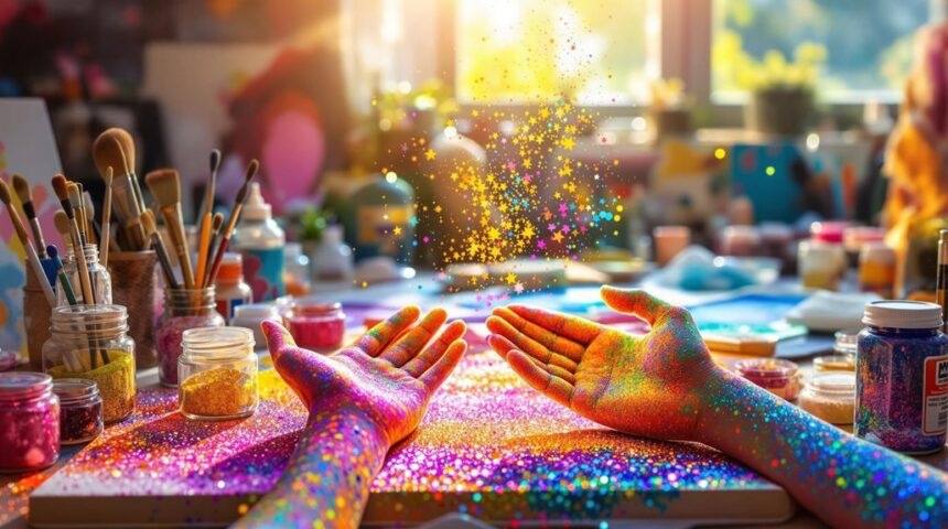 create sparkly glitter art