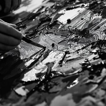 creating black white abstract art