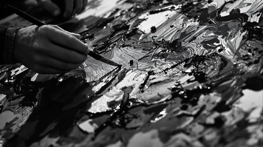 creating black white abstract art