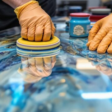 polishing epoxy resin finish