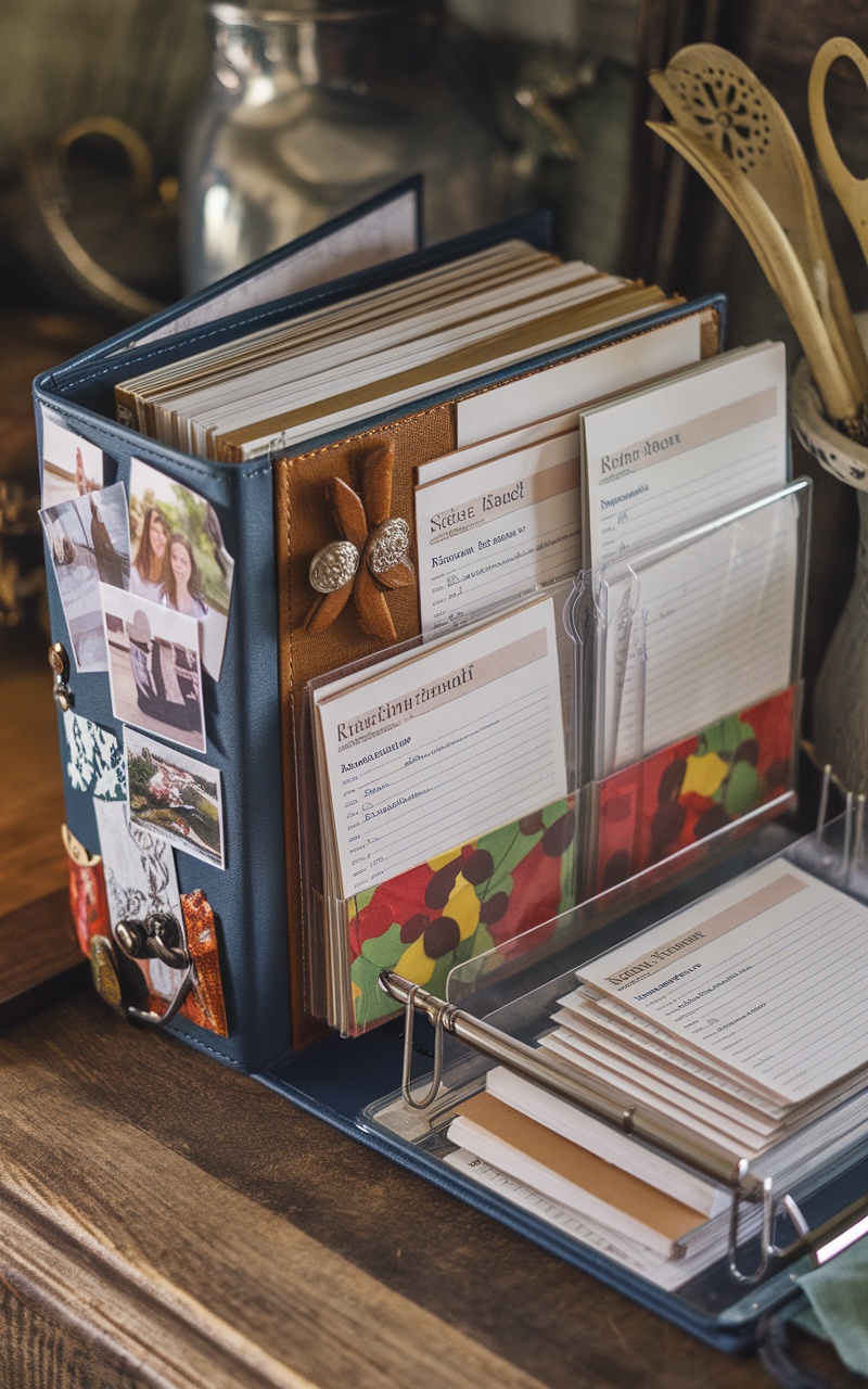 A customized recipe book filled with family recipes.