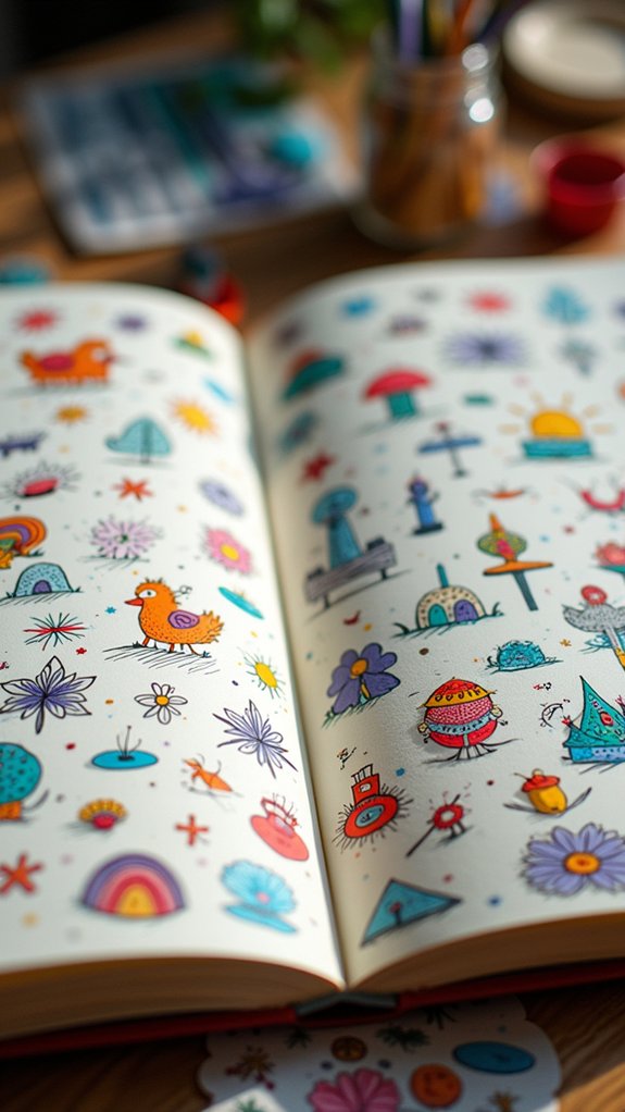 mini drawings and stickers